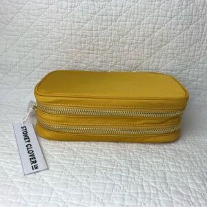 Stoney Clover Lane Double Zip Pouch Destination Italy PASTA Yellow NWT